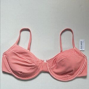 NWT Old Navy red Gingham balconette swim top size 2X